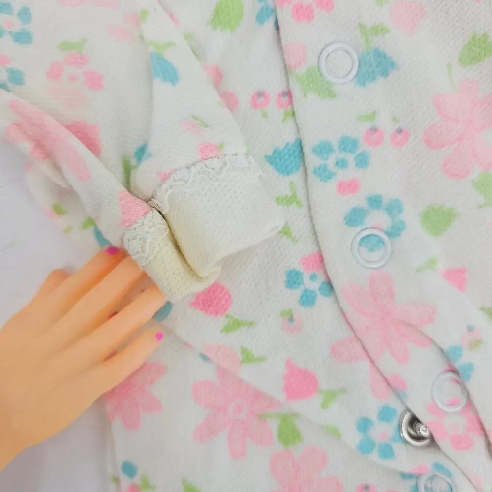 Vintage Carter's Pastel Floral Footed Pajama Footies TWIN Baby Girls M 6-12 mo
